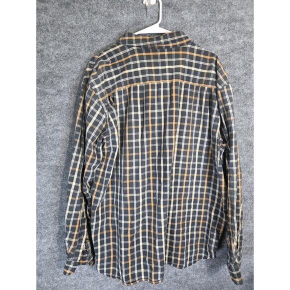 Carhartt Shirt Mens 2XL Black Orange Plaid Relaxed Fit Long Sleeve Workwear - Picture 6 of 8